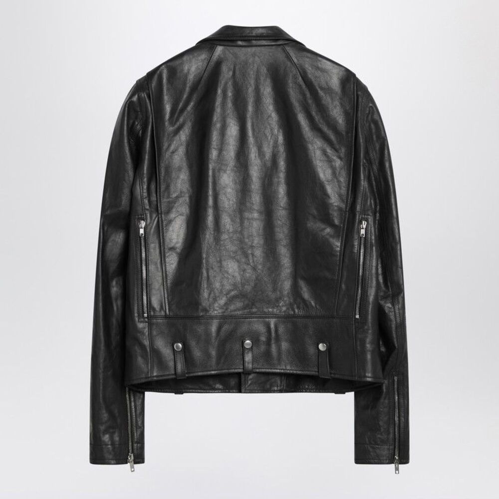 Rick Owens Black Leather Biker Jacket Men - Picture 2 of 2